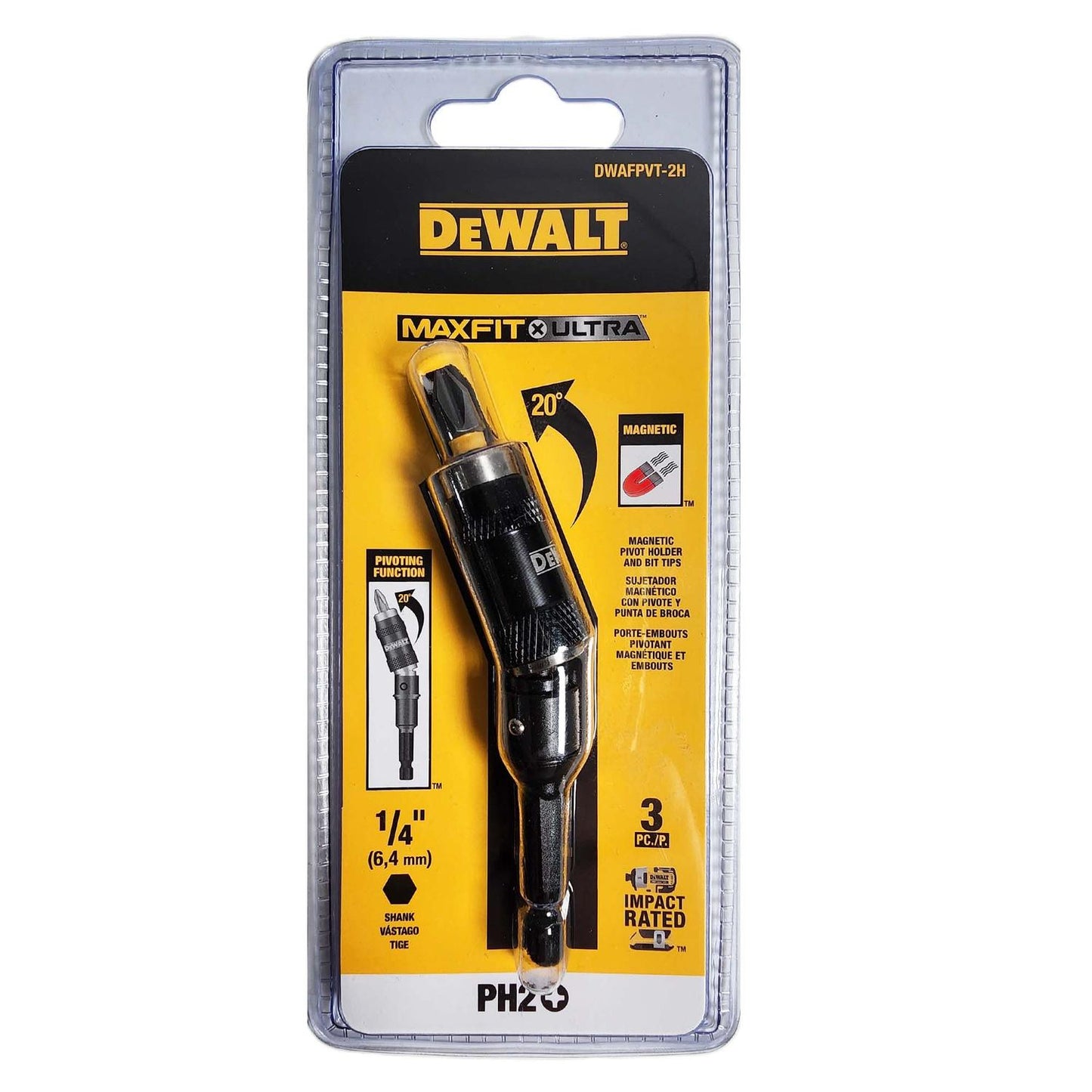 Portapuntas Magnético Pivotante Maxfit - Ultra PH2 - DeWALT - Herram.cl
