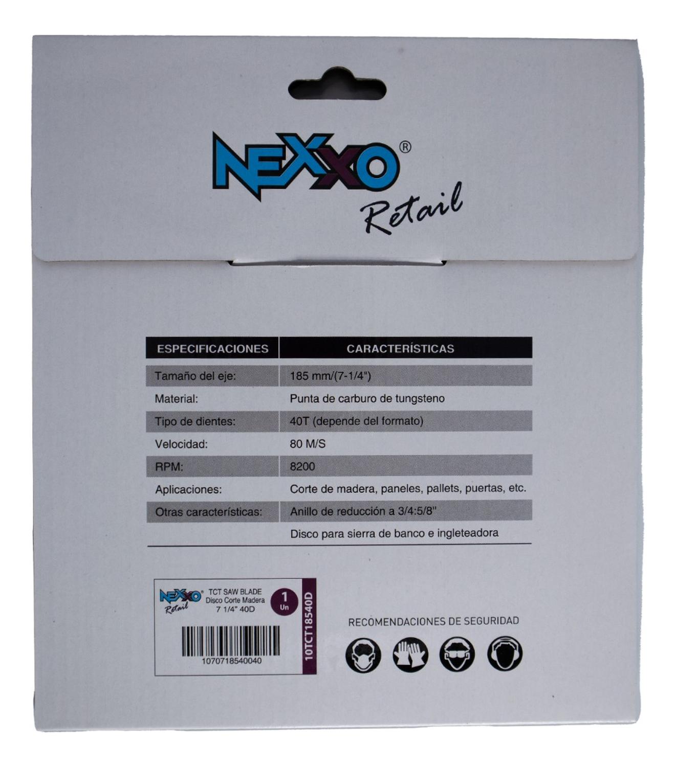 Disco Sierra Circular 7 1/4'' (185mm) 40 Dientes - Nexxo - Herram.cl
