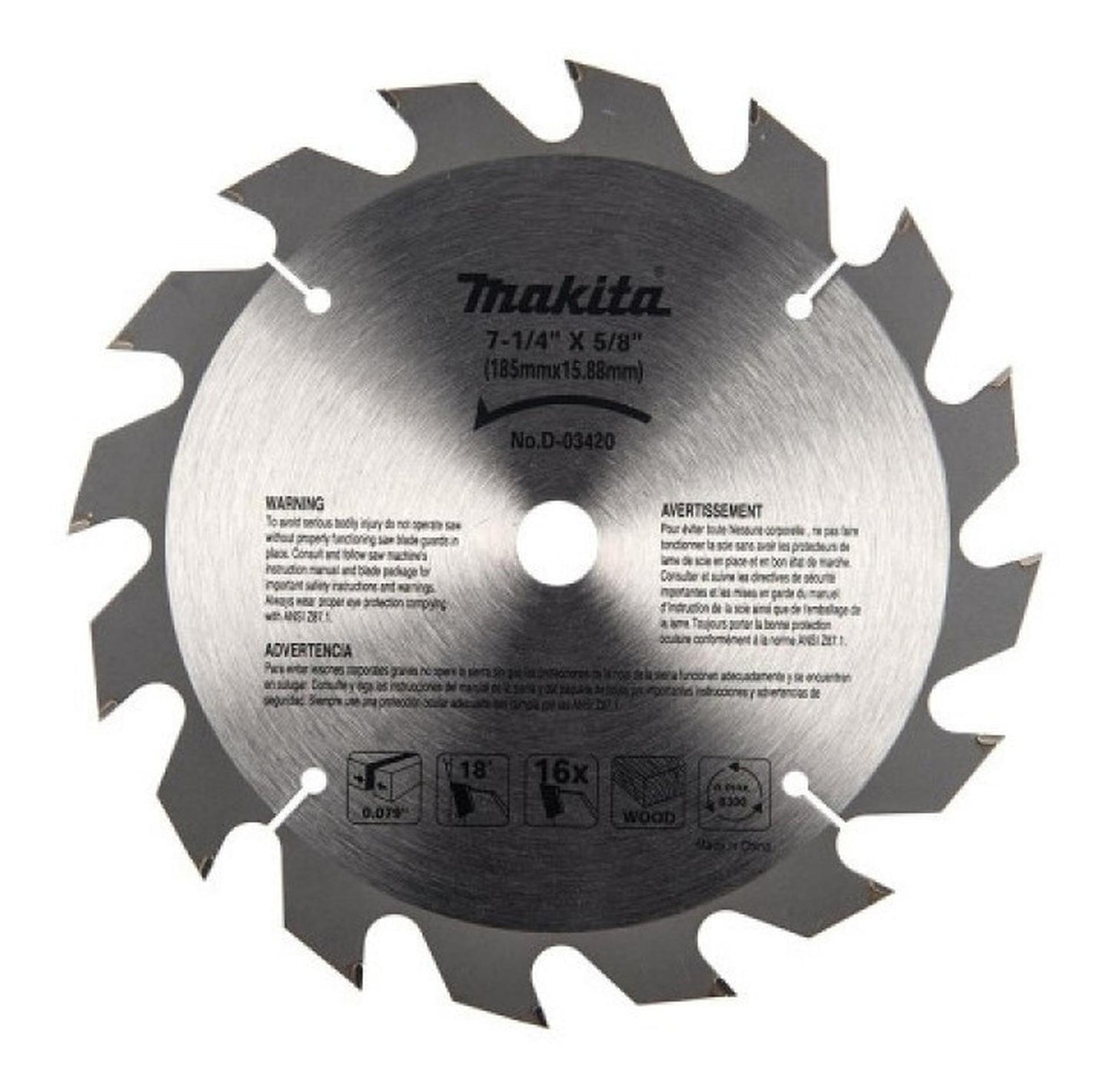 Disco Sierra Circular Makita 7 1/4'' 16 Dientes - Makita - Herram.cl