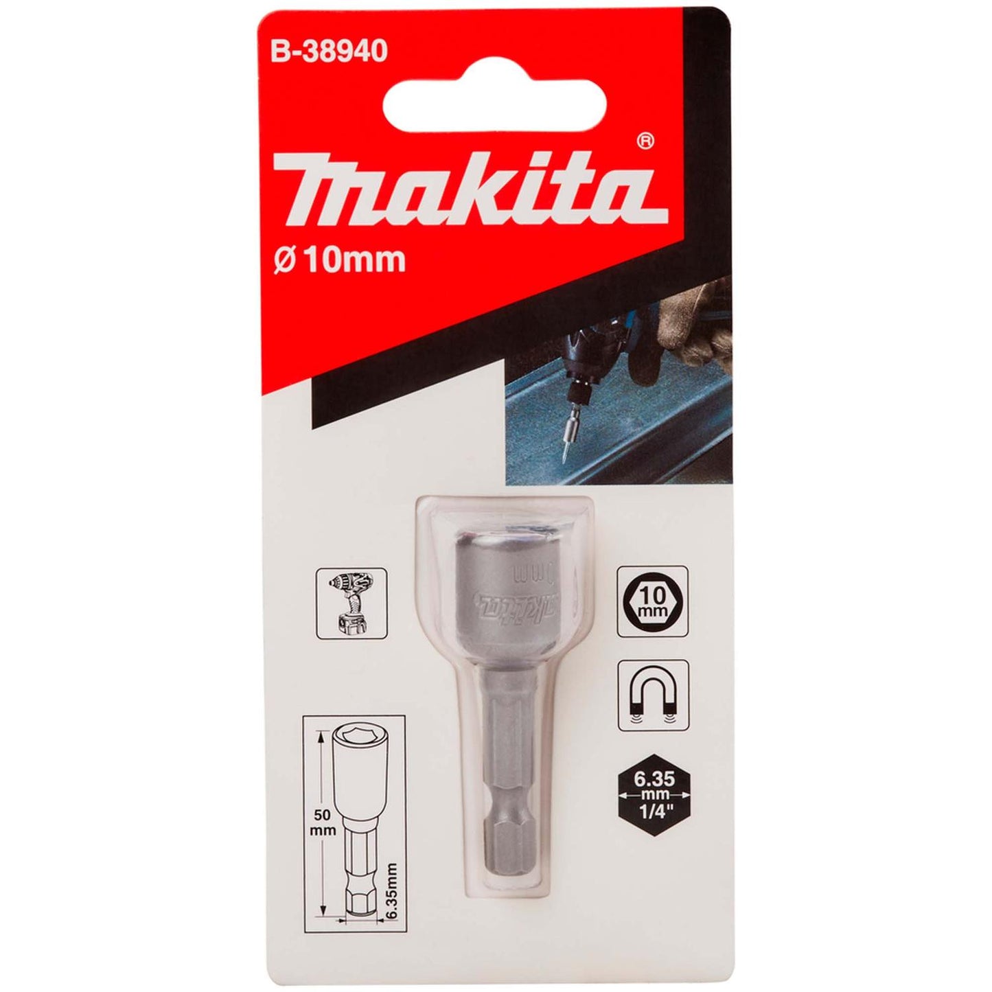Vaso magnético 10x50mm Toma Hex. - Makita - Herram.cl