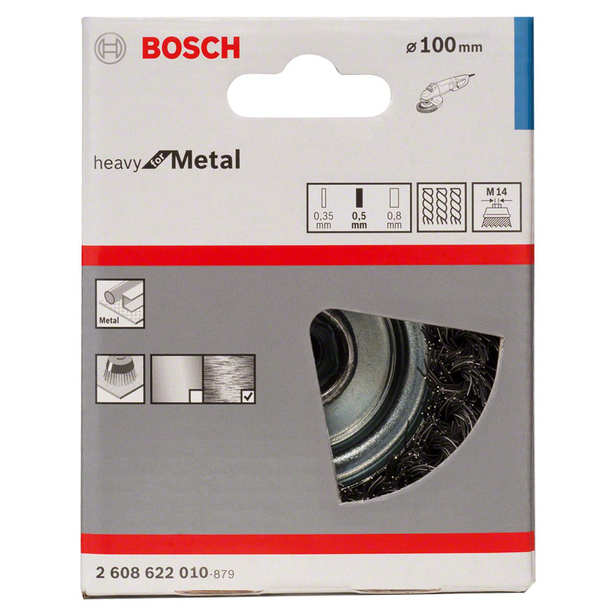 Grata Copa Acero Trenzado 100mm / M14 - Bosch - Herram.cl