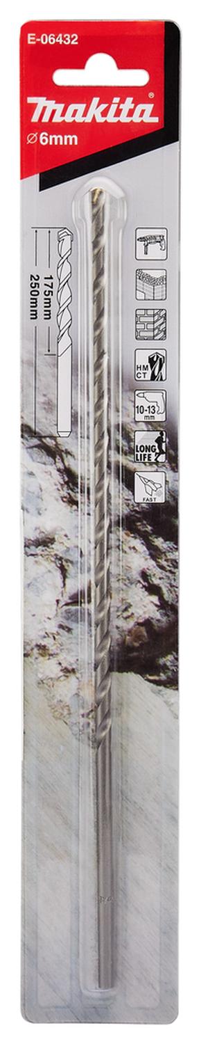 Broca Concreto Larga (Cilindrica) 6 X 250mm - Makita - Herram.cl