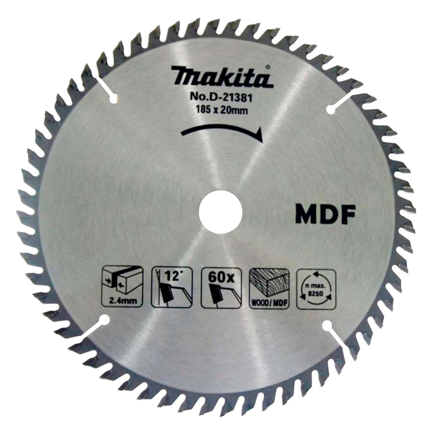 Disco Sierra Circular 7 - 1/4''x20mm Madera/MDF 60D - Makita - Herram.cl
