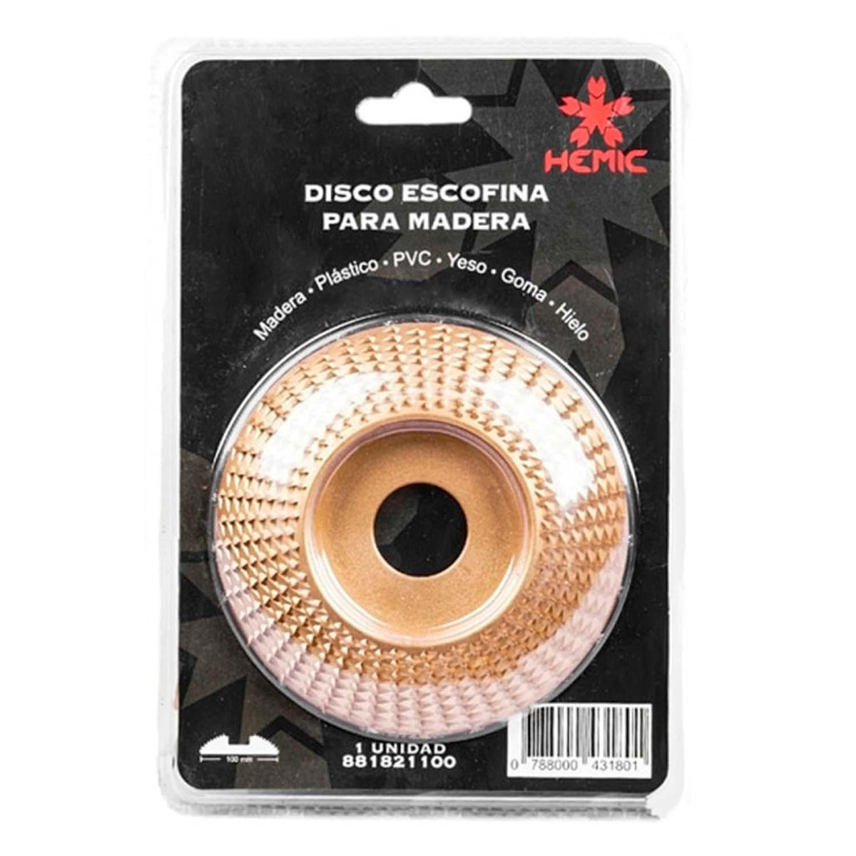 Disco Escofina para Madera 100x22,23mm - HEMIC - Herram.cl