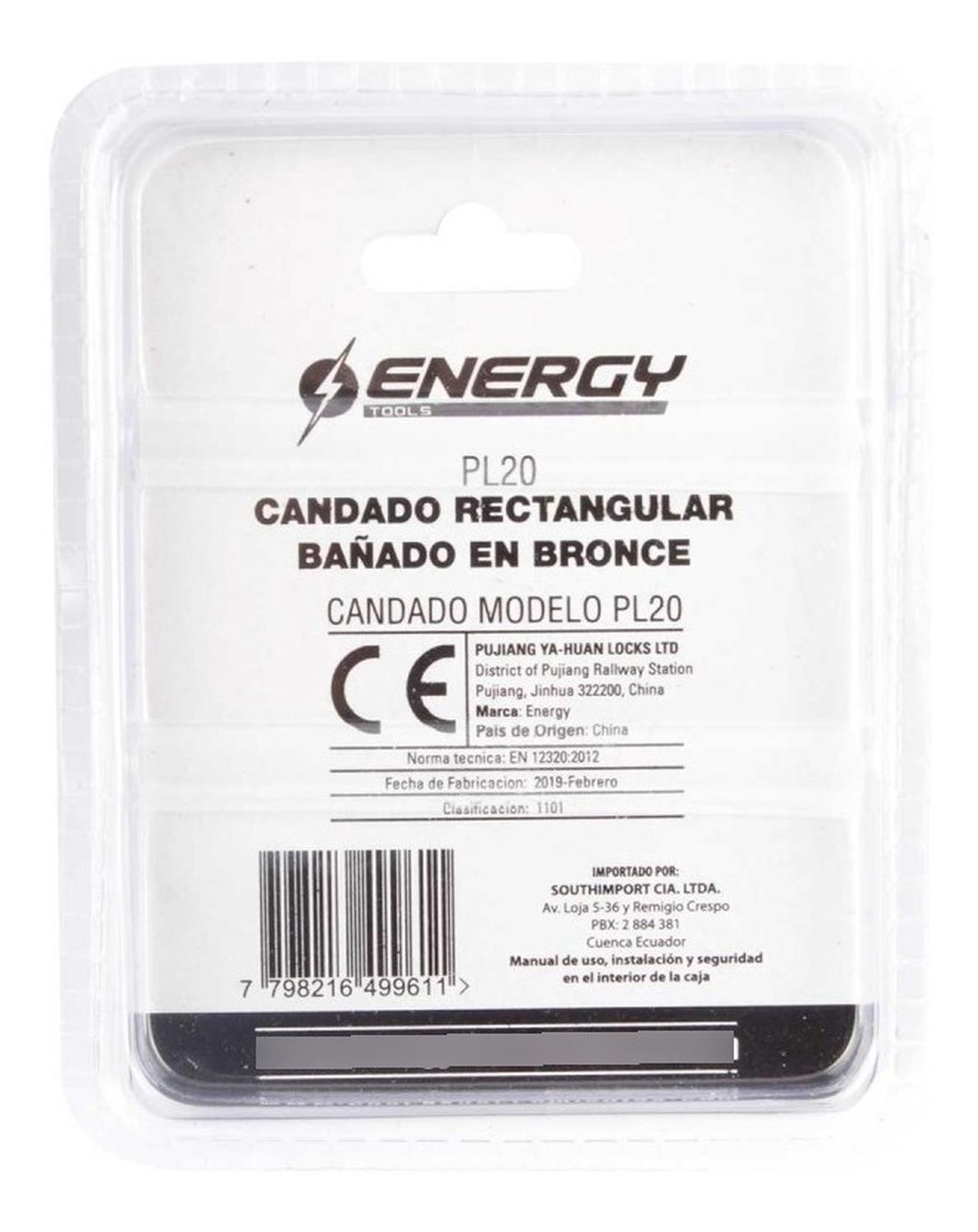 Candado De Bronce 20mm - Energy - Herram.cl