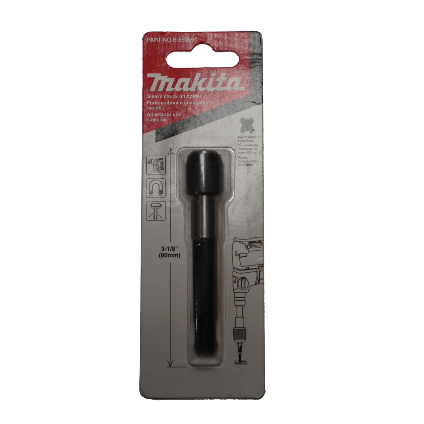 Adaptador SDS‑PLUS a 1/4'' Hexagonal - Makita - Herram.cl