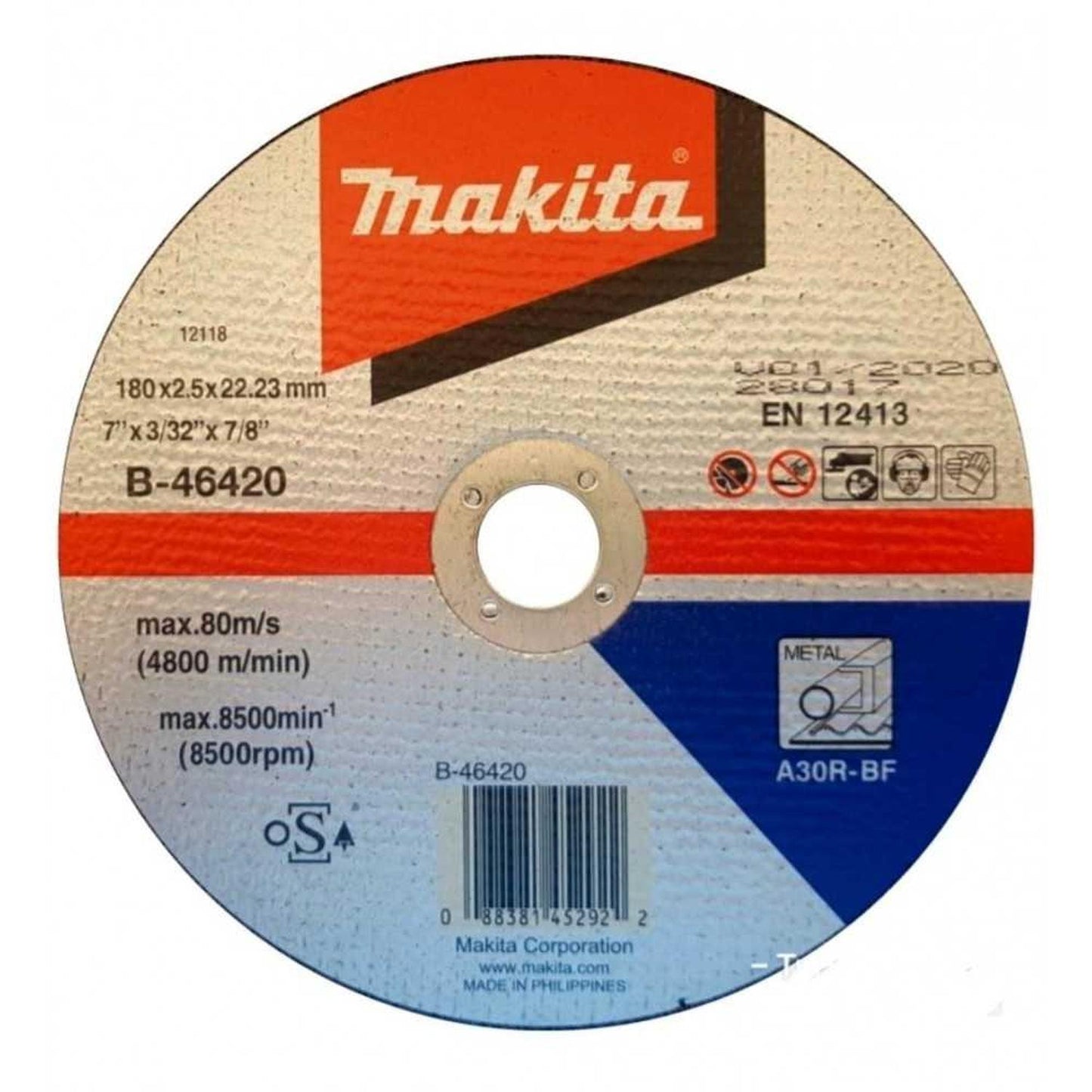 Disco Corte Recto Metal 7''x 2.5mm A30S - BF - Makita - Herram.cl