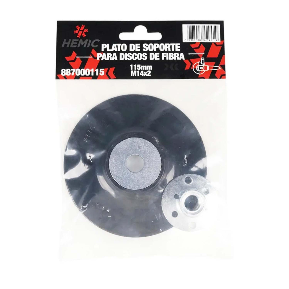 Plato de Soporte para Discos de Lija 115mm - HEMIC - Herram.cl