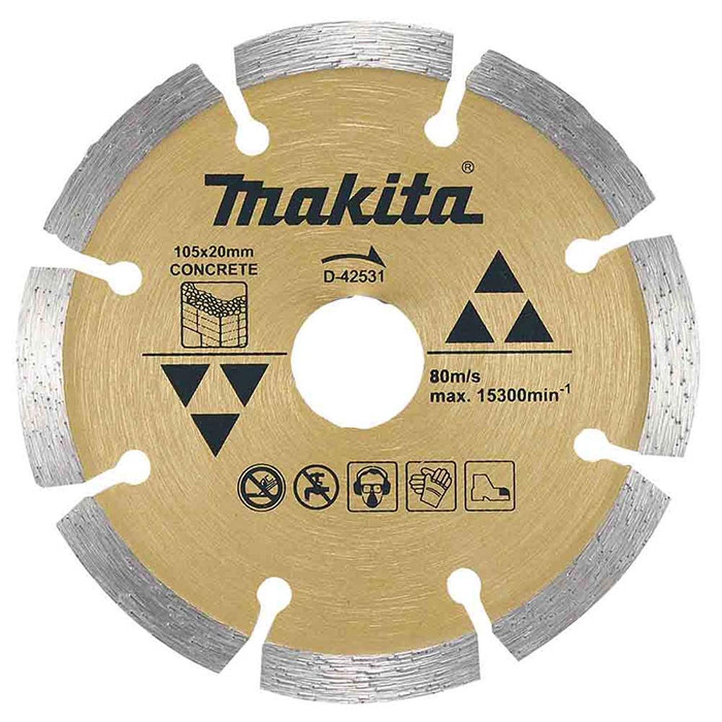 Disco Diamantado Segmentado Concreto 105x20mm - Makita - Herram.cl