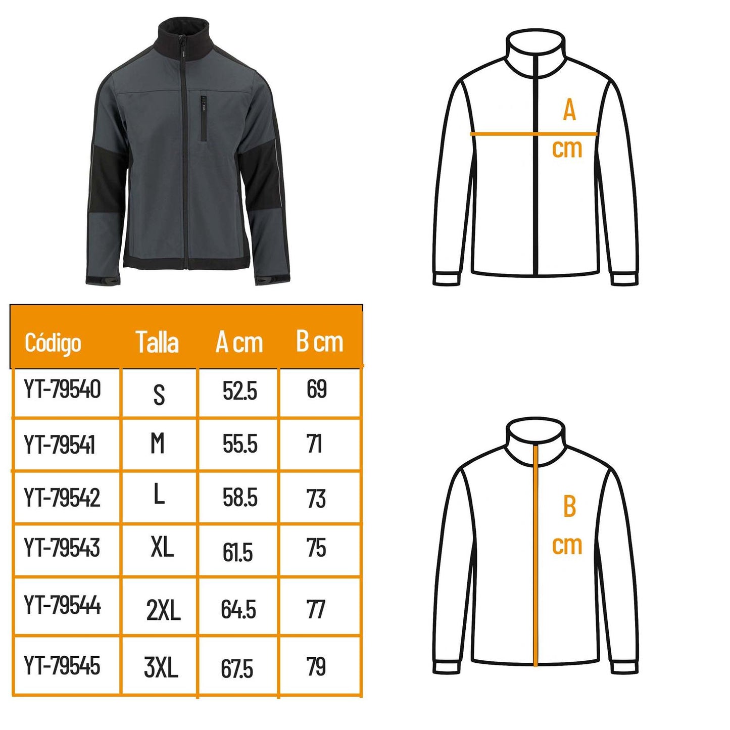 Chaqueta Softshell Impermeable de Alto Rendimiento - Yato - Herram.cl