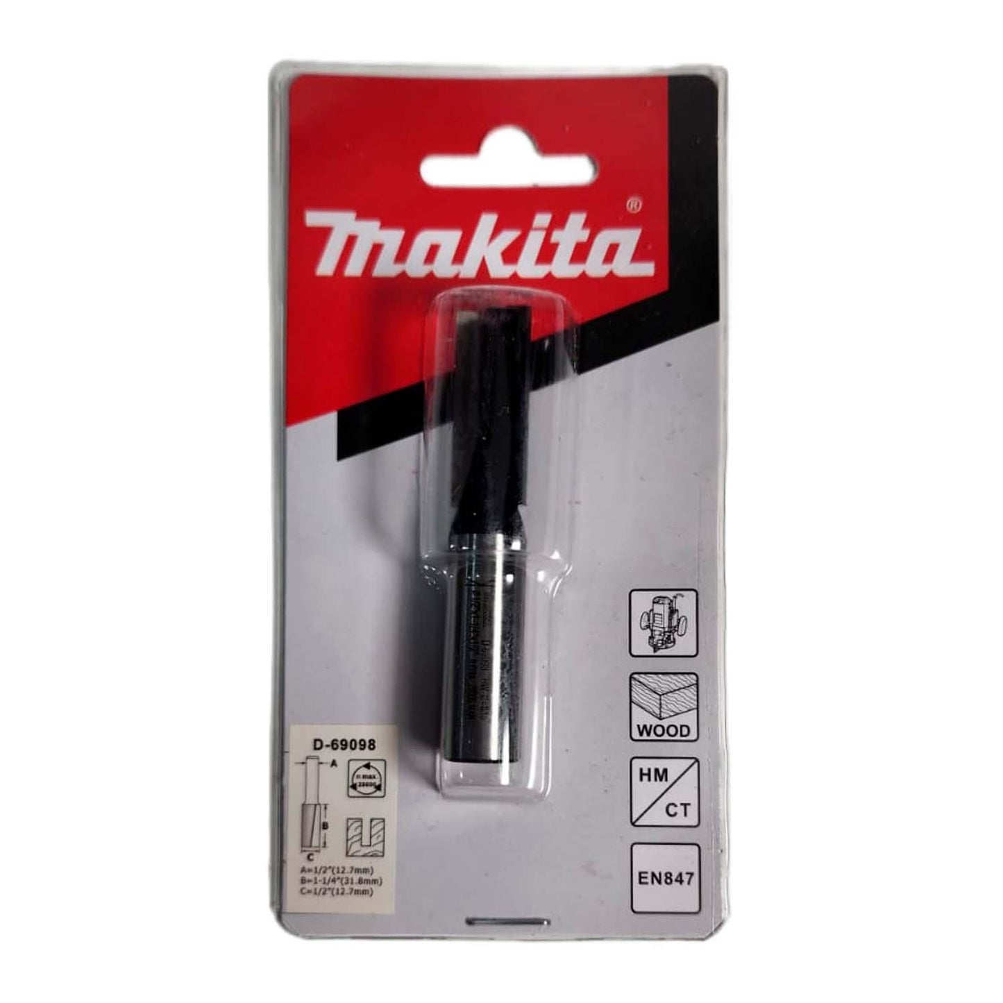 Fresa Recta 2 Filos 1/2''x1 1/4'' Toma 1/2'' - Makita - Herram.cl
