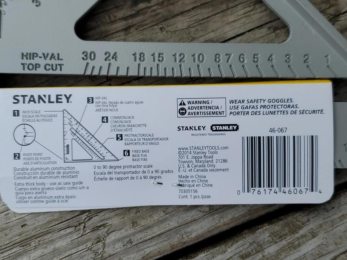 Escuadra de Trazado Stanley 46-067 7'' Aluminio Quick Square - Herram.cl