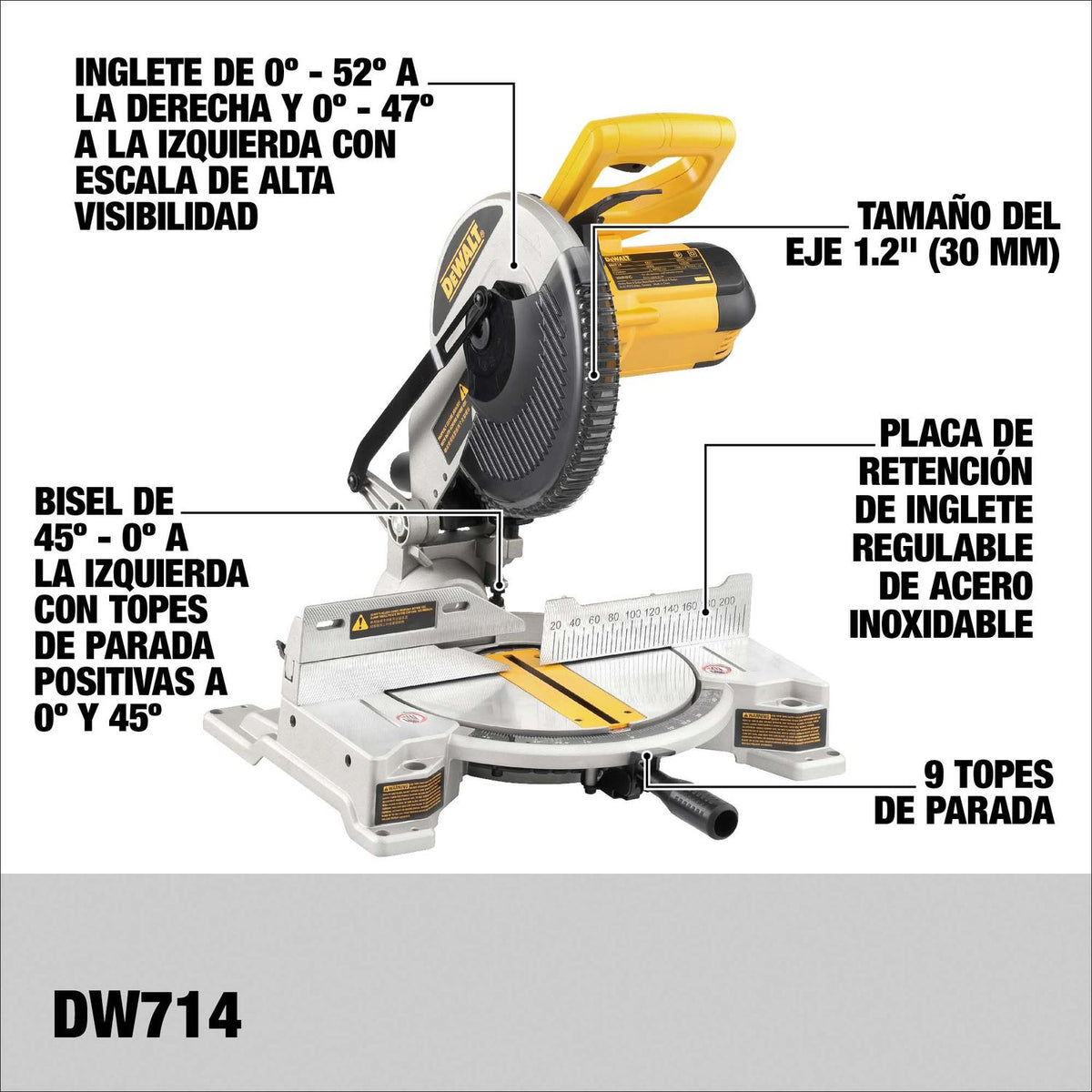 Sierra Ingleteadora 10'' 1.650 W DW714 - B2C - DeWalt - Herram.cl