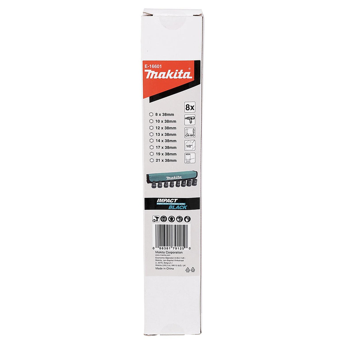 Juego 8 Dados Impacto 1/2'' 8 a 21mm - Makita - Herram.cl