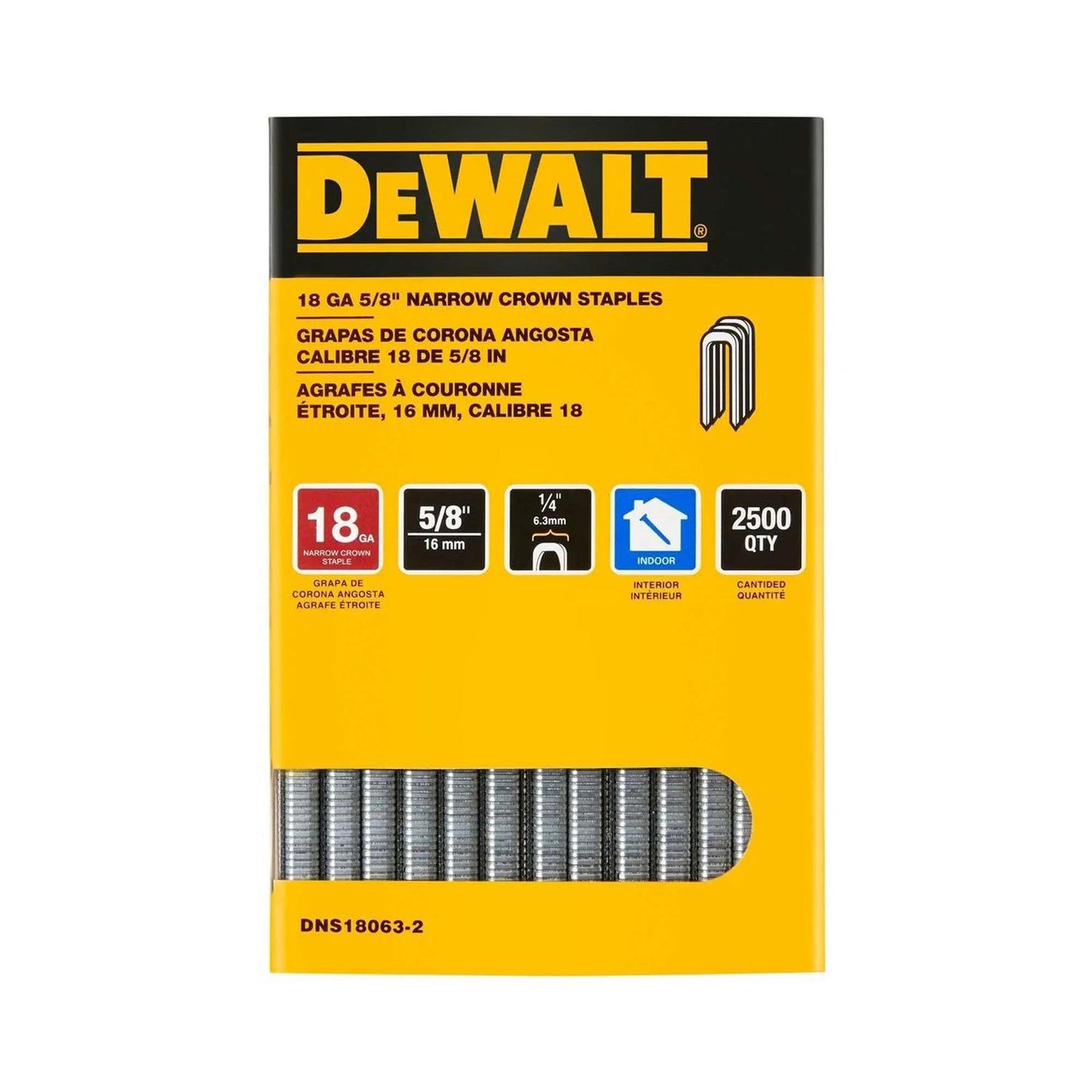Caja De 2500 Grapas 5/8''x1/4'' DNS18063 - 2 - DeWALT - Herram.cl
