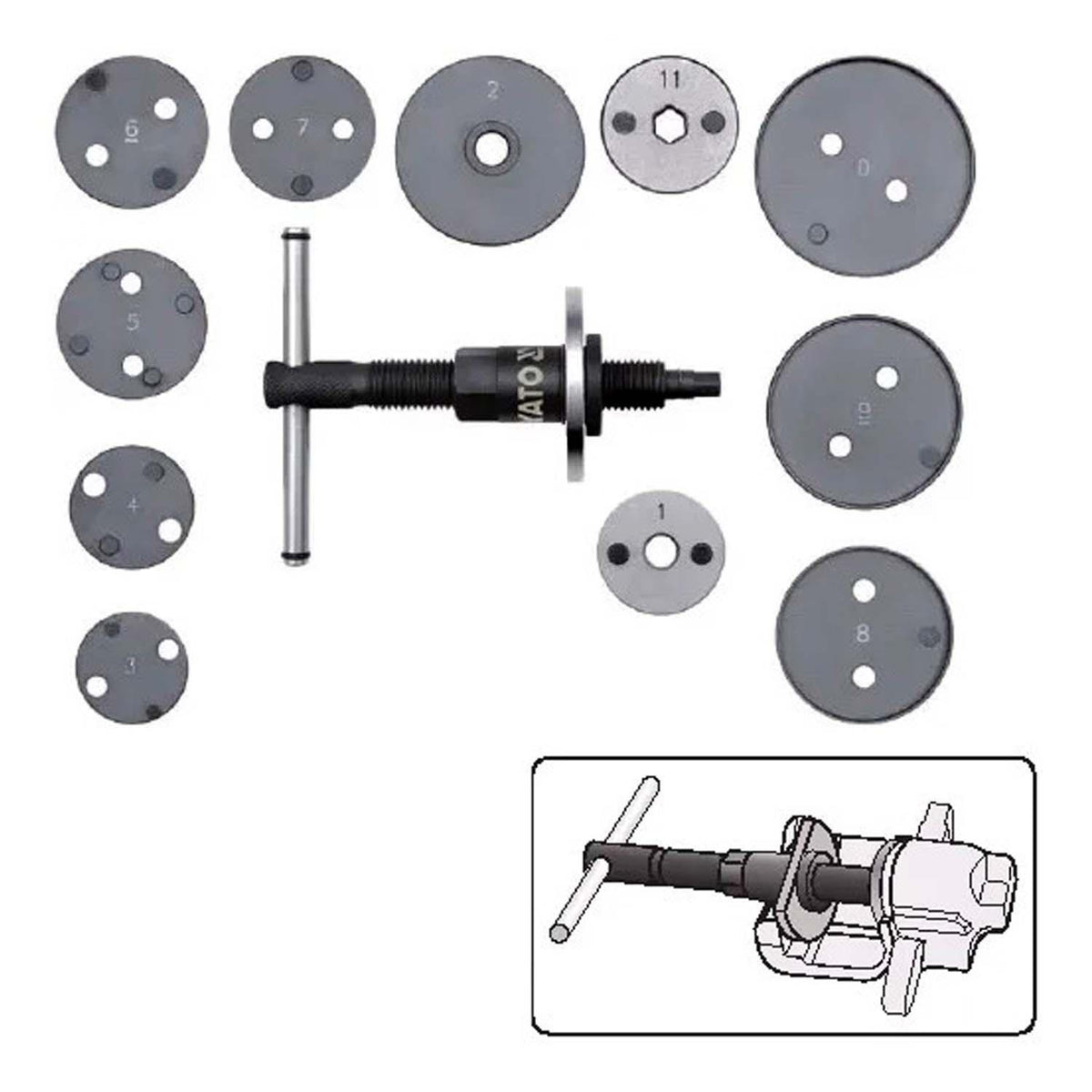 Kit de Servicio Freno Caliper 12 Pzas - Yato - Herram.cl