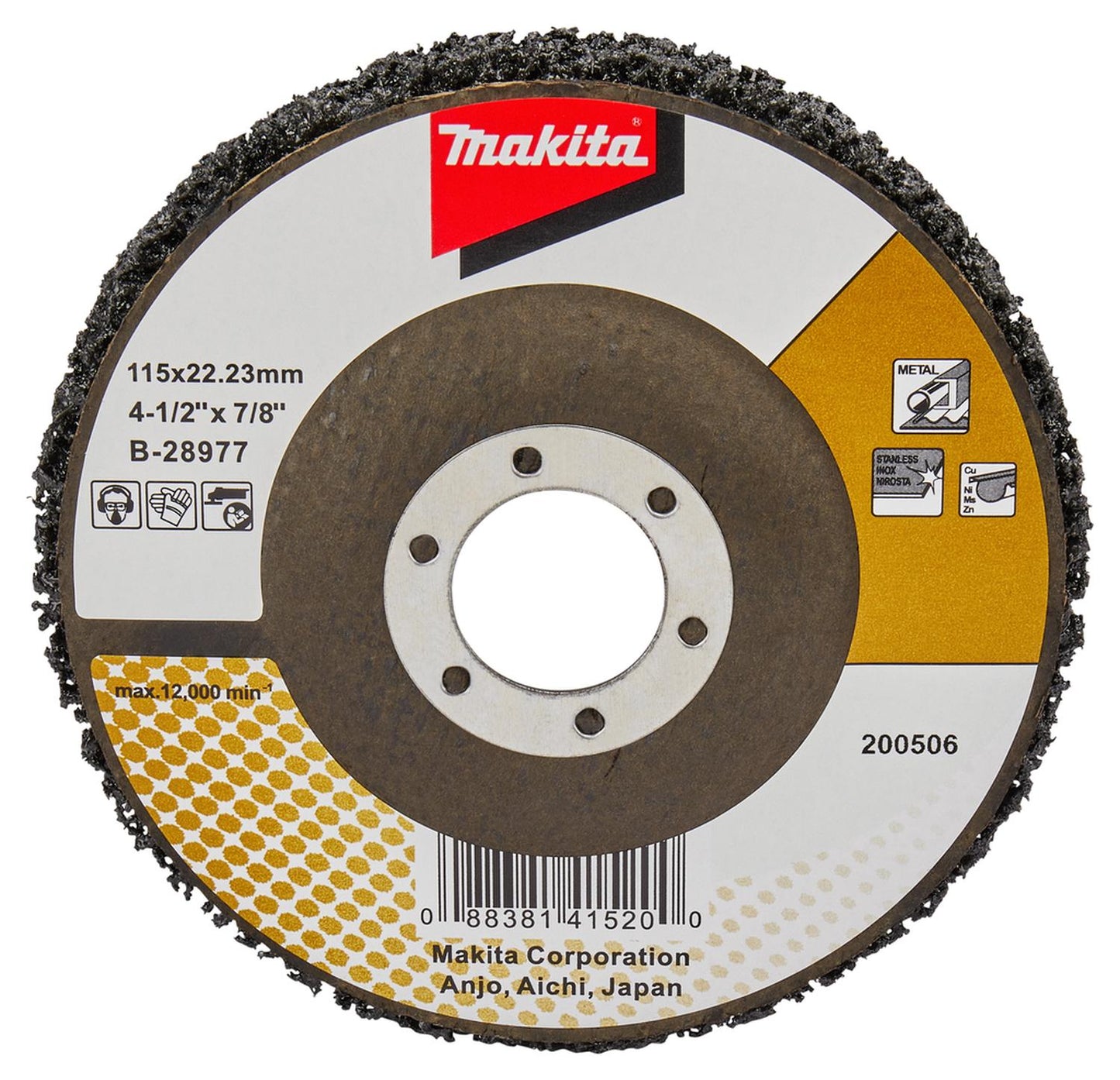 Disco De Limpieza Negro Respaldo Fibra 4 1/2'' - Makita - Herram.cl