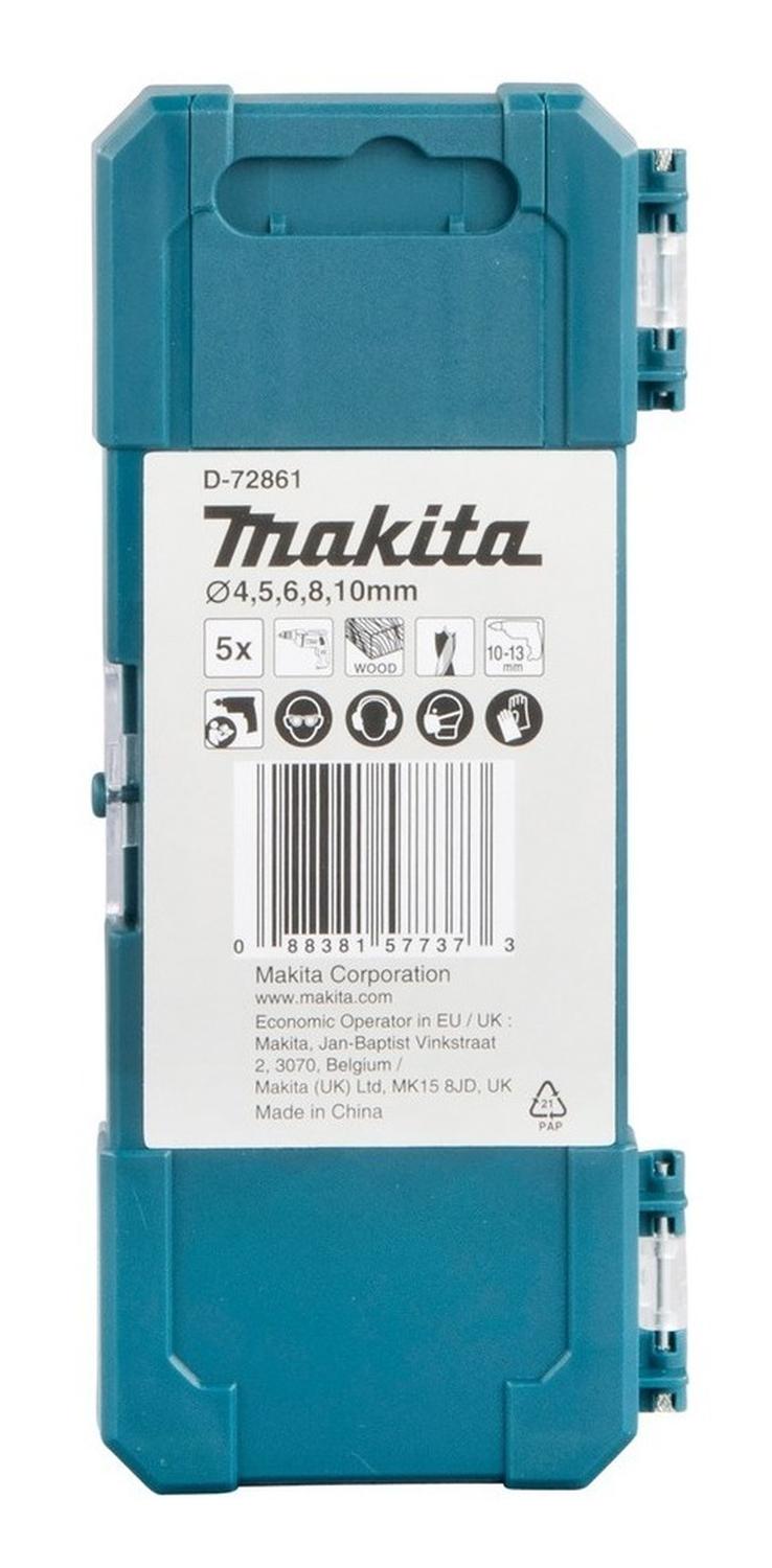Set 5 Broca Para Madera 4, 5, 6, 8, 10mm - Makita D - 72861 - Herram.cl