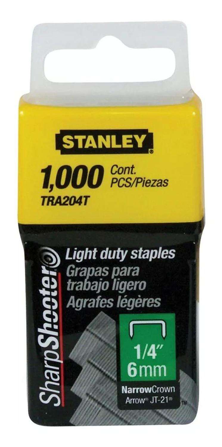 Grapas Para Trabajo Ligero 1/4'' 1000 Uds - Stanley - Herram.cl
