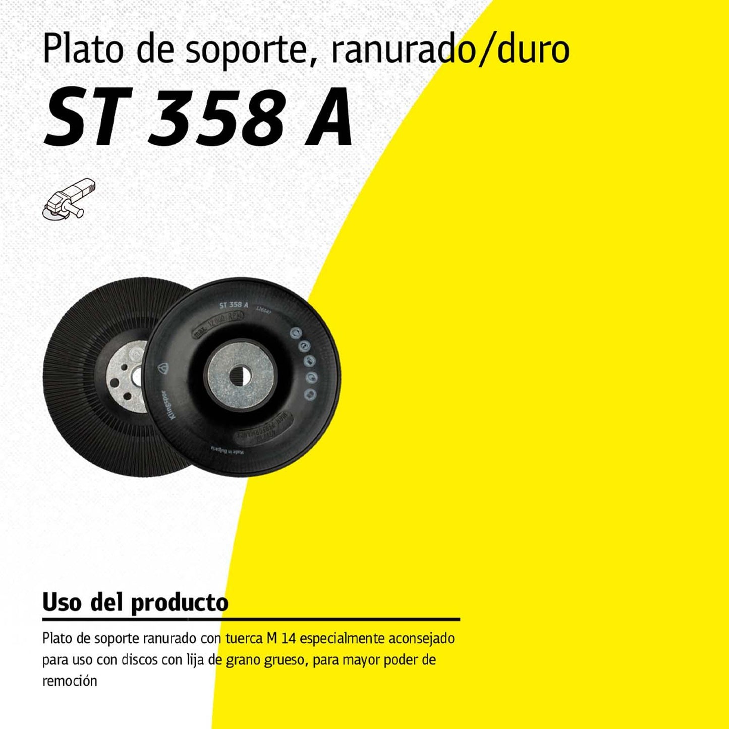 Plato Soporte Ranurado/Duro ST358 A 115mm - Klingspor - Herram.cl