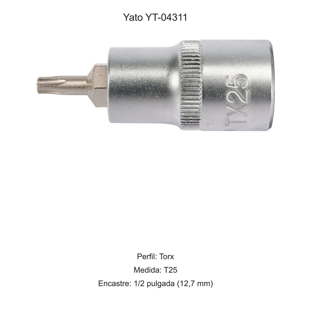 Dado Punta Torx T25 1/2'' 55mm Yato YT-04311 - Herram.cl