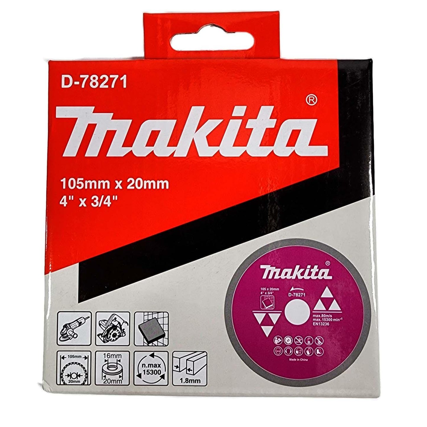 Disco Diamantado Continuo Porcelanato (4'')105x20mm - Makita - Herram.cl