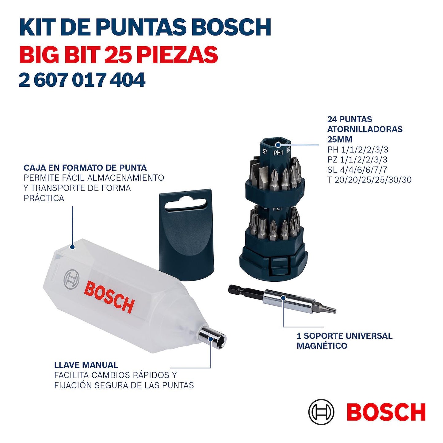 Set de Puntas Big Bit 25 Pzas. - Bosch - Herram.cl