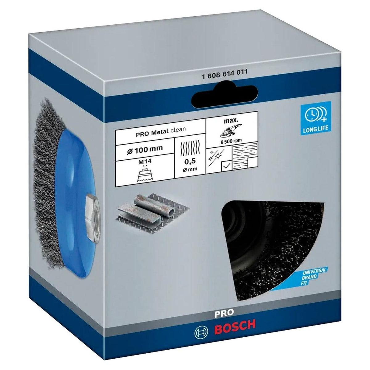 Grata Copa Acero Ondulado PRO 100mm (4'') / M14 - Bosch - Herram.cl