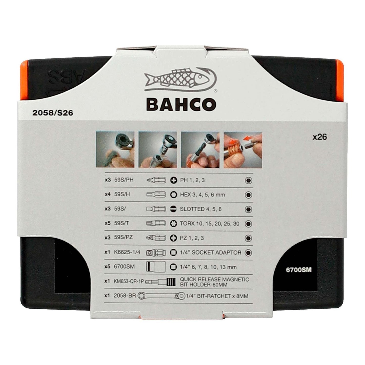 Mini Juego de puntas y Dados de 1/4'' 29 Pzas - Bahco - Herram.cl