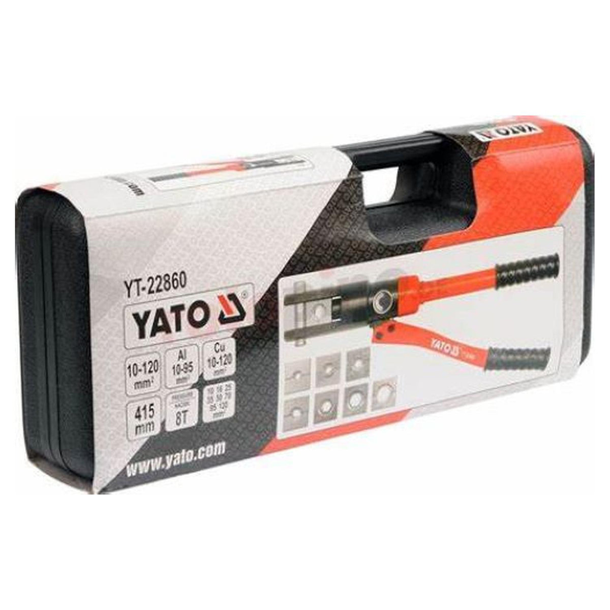 Prensa Hidráulica Terminales YATO YT-22860 8T 10-120mm² - Herram.cl