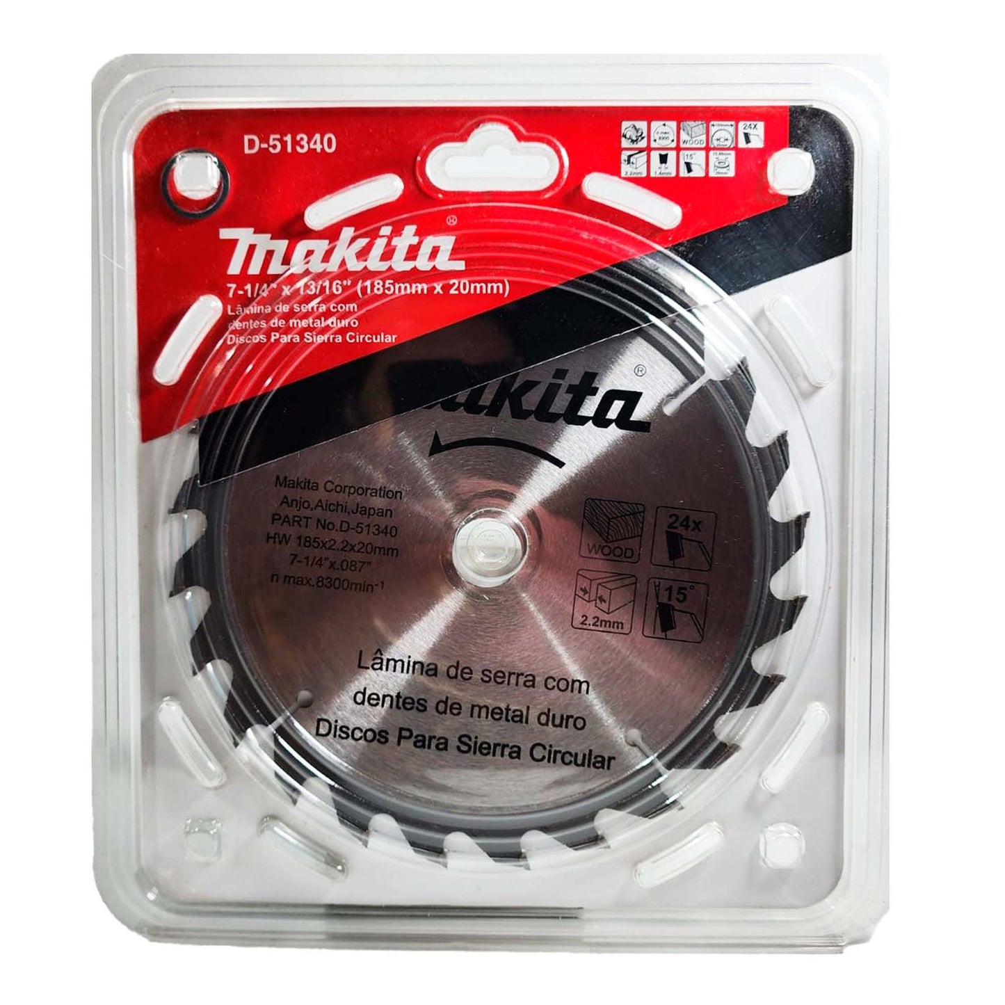 Disco De Sierra 7 - 1/4''x2,2x20mm 24 Dientes - Makita - Herram.cl