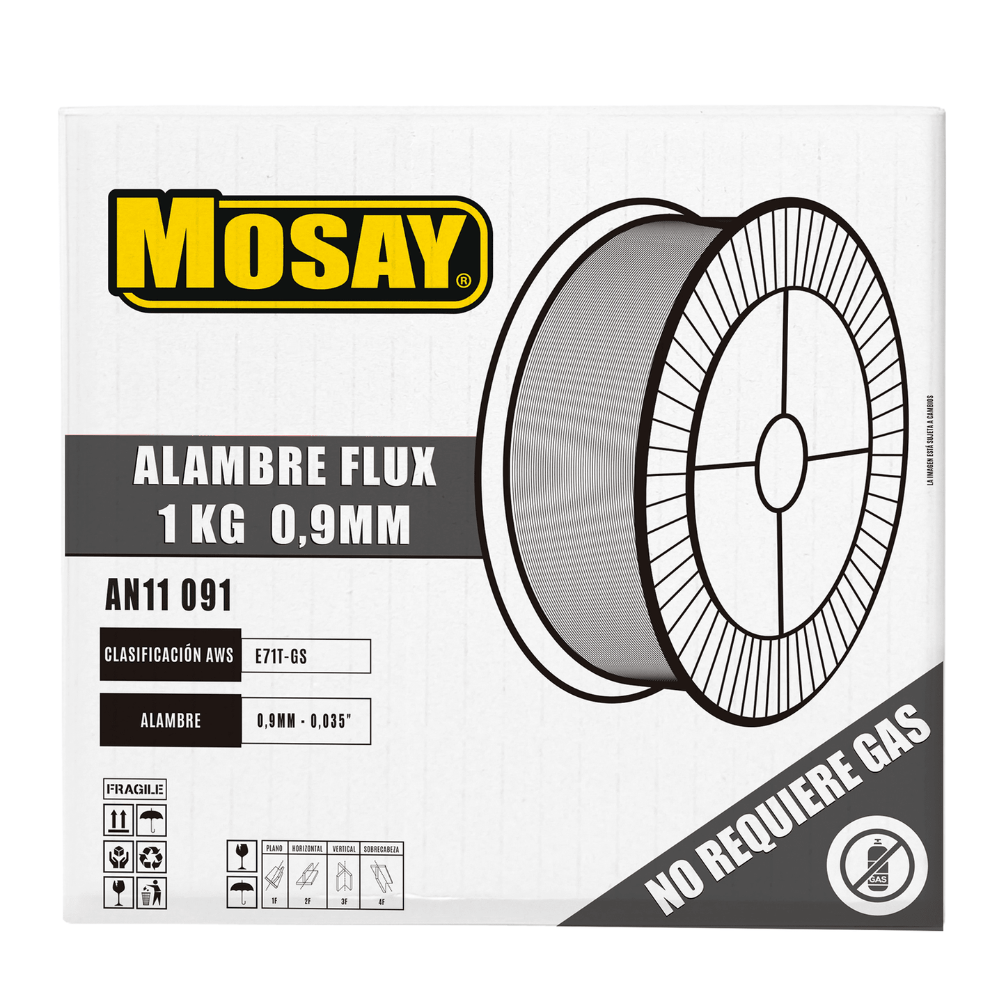 Soldadura Alambre Mig Flux 0,9mm Rollo 1kg - Mosay - Herram.cl