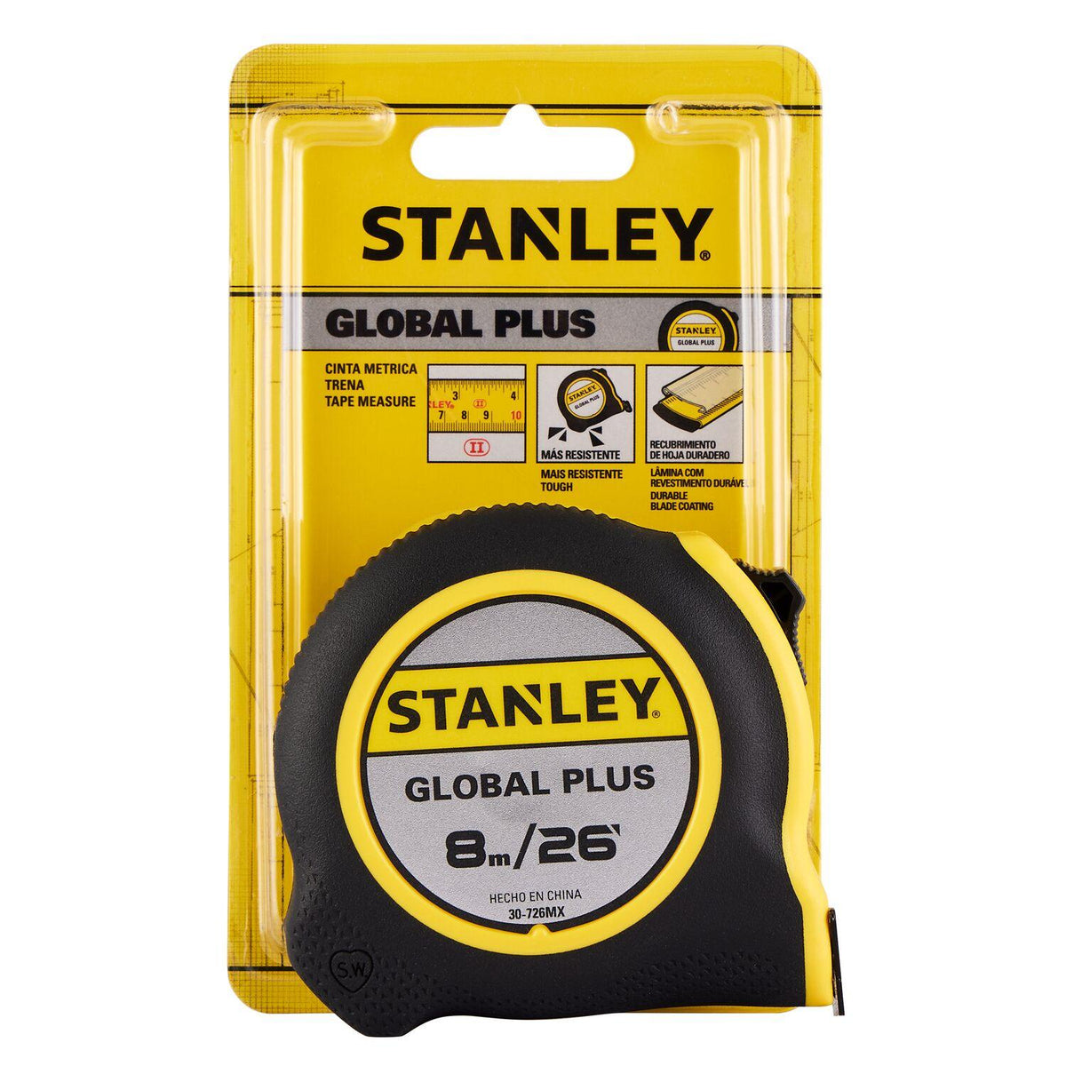 Huincha De medir Global Plus - 8m/26' - Stanley - Herram.cl