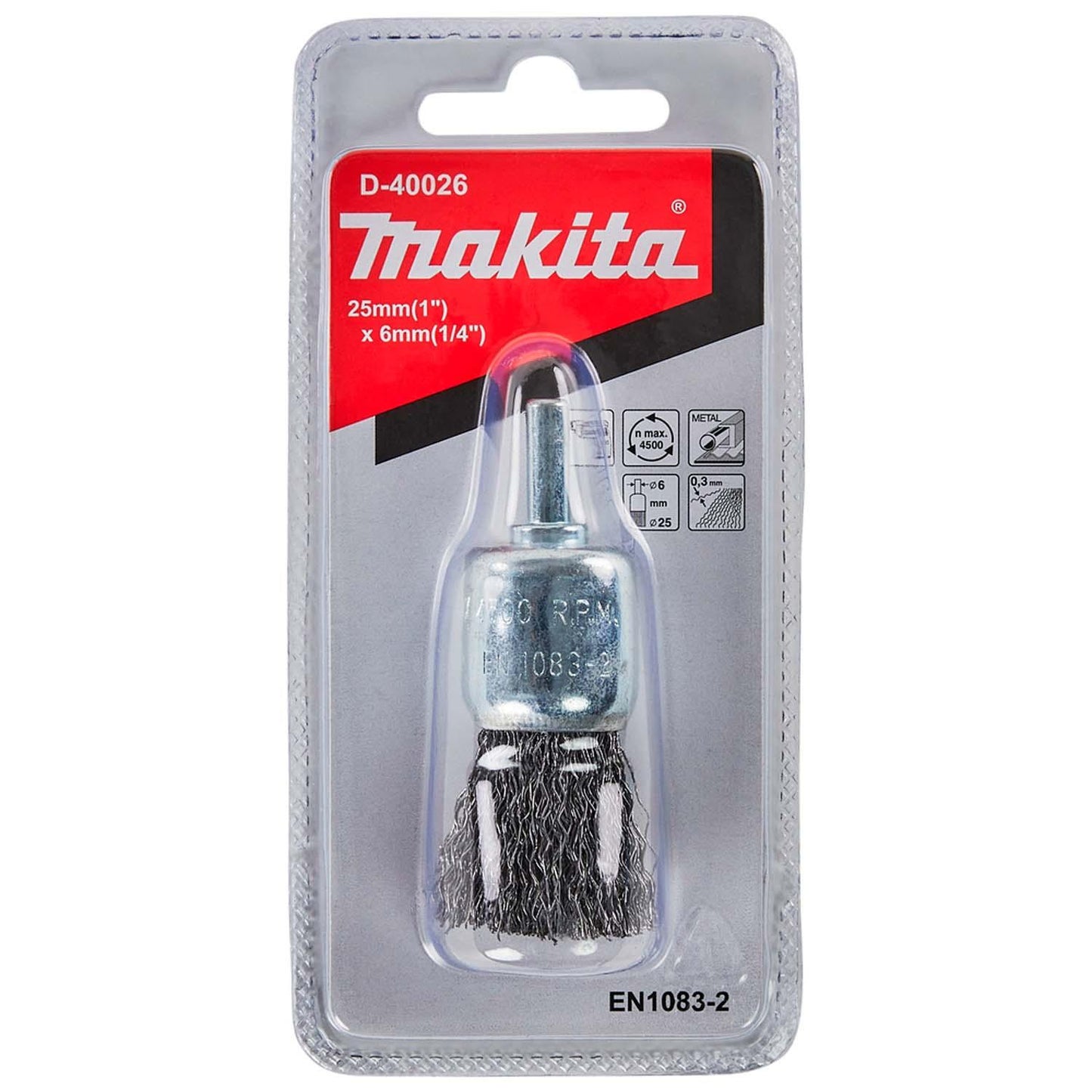 Grata Pincel Acero Ondulado 25mm (1'') Toma 1/4'' - Makita - Herram.cl