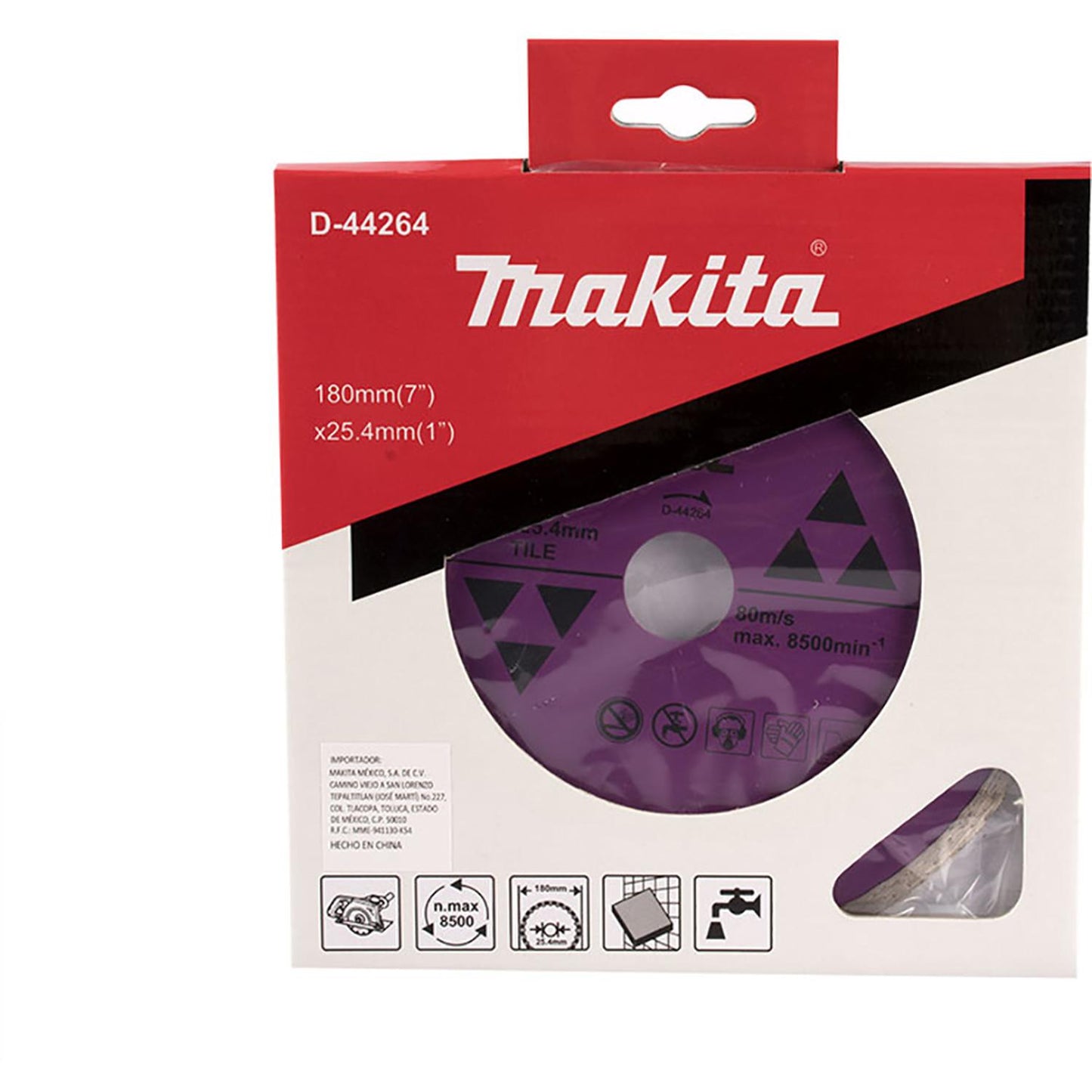 Disco Diamantado Continuo 7'' Eje 25,4mm Azulejo - Makita - Herram.cl