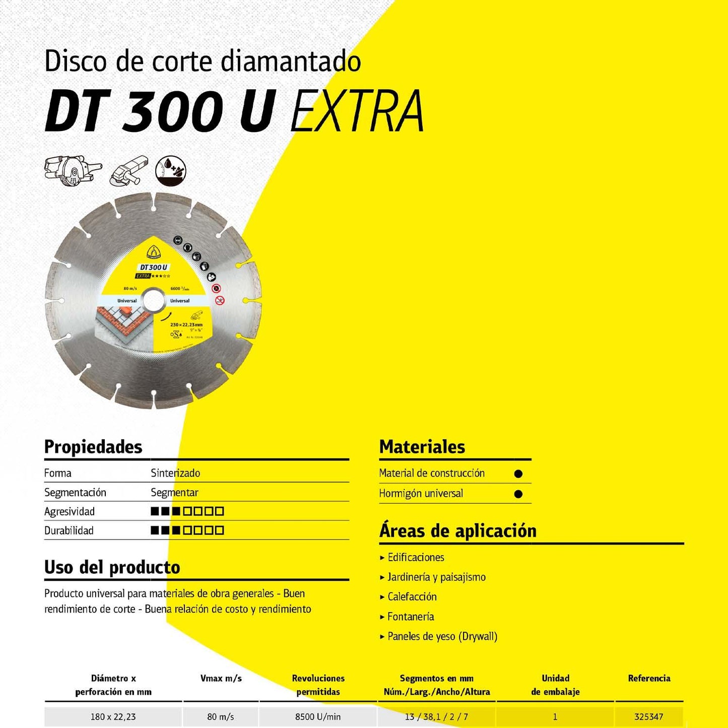 Disco Diamantado Segmentado DT300U 7''x2mm - Klingspor - Herram.cl