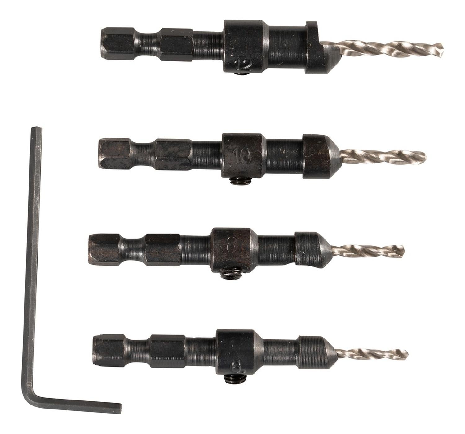 Set 4 Pzs Broca Avellanado 6, 8, 10, 12mm Cortas Makita - Herram.cl