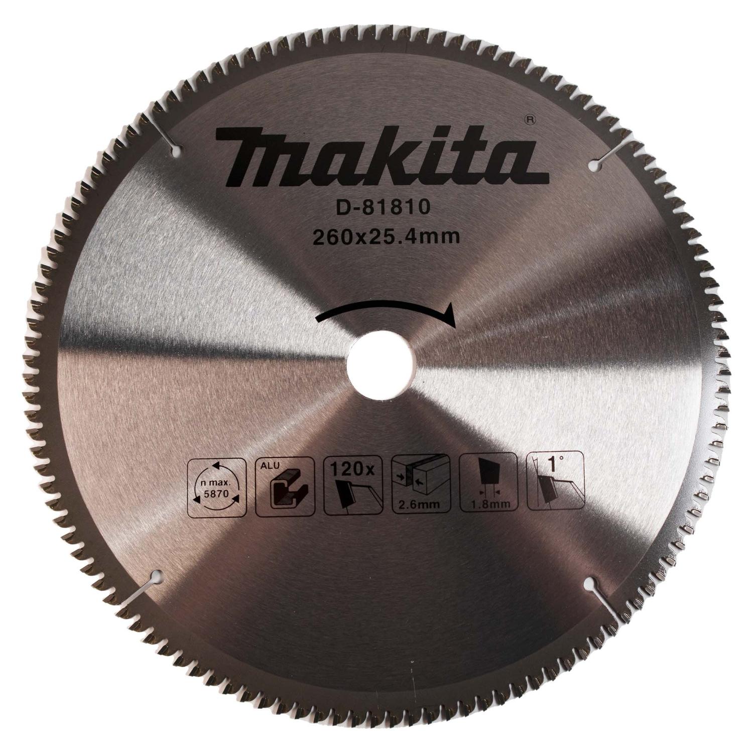 Disco De Sierra 10 - 1/4'‘x2,6x25,4mm 120 D Aluminio - Makita - Herram.cl