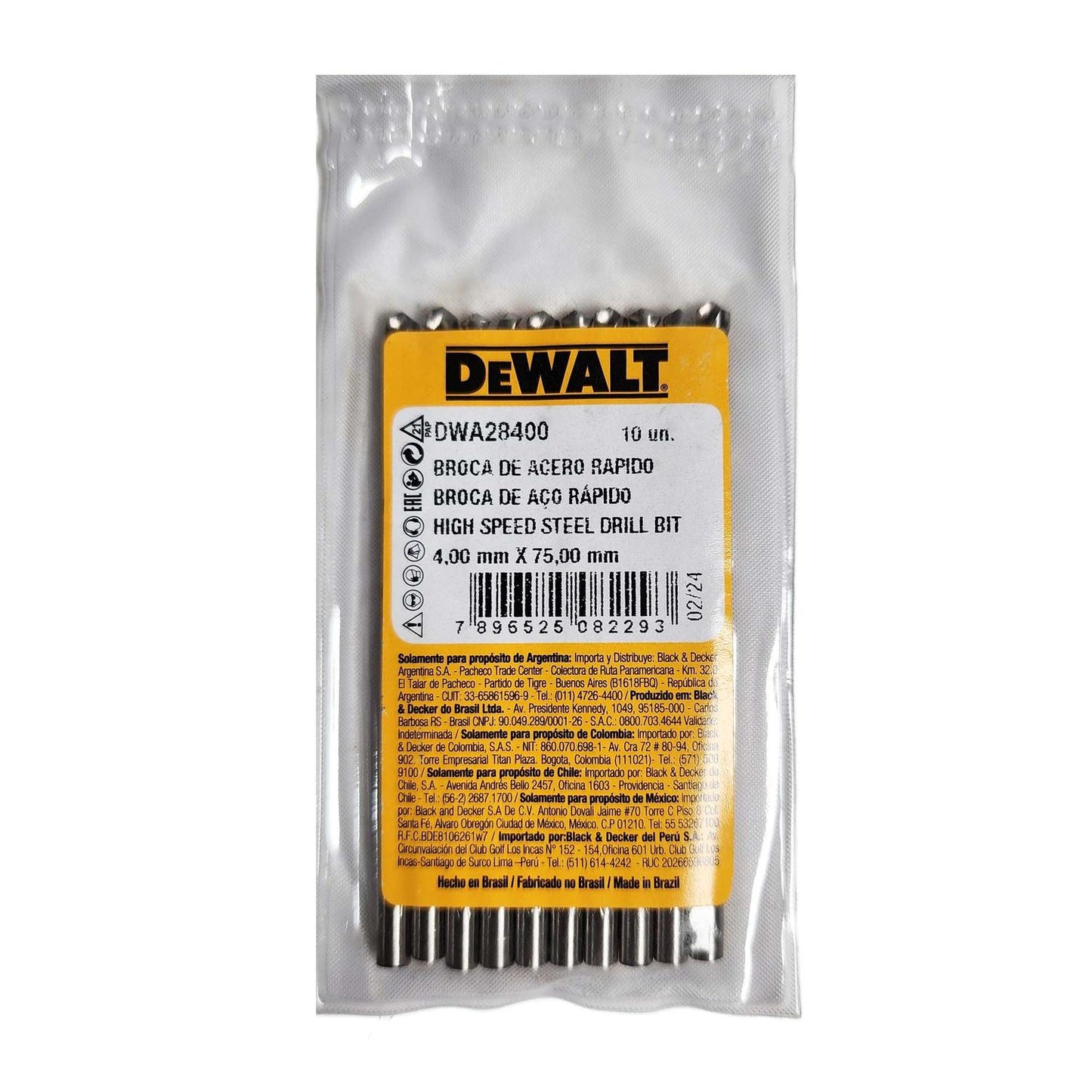 Brocas Para Metal HSS 4mm 10 Pzas - DeWALT - Herram.cl