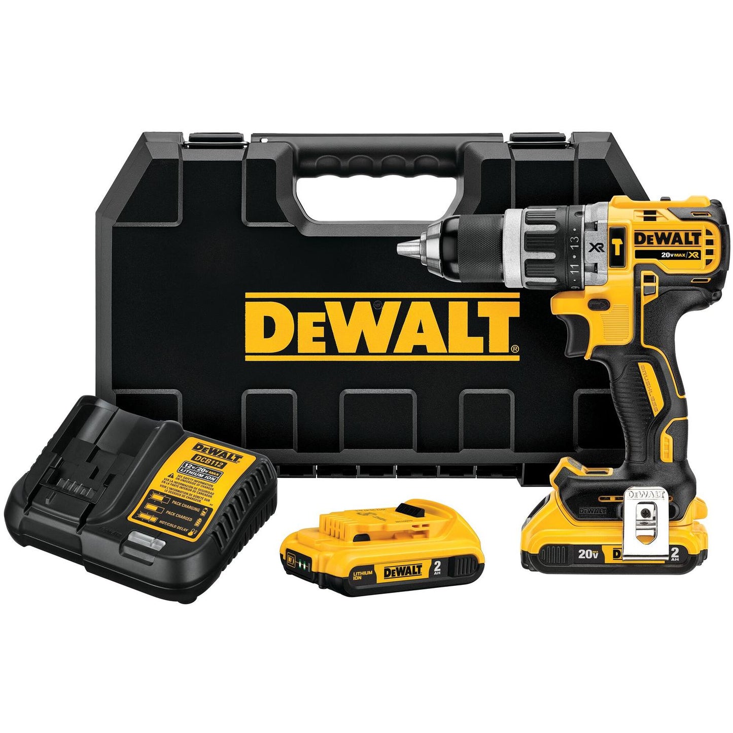 Kit Taladro Percutor 20V Max. XR 13mm 2 Bat. 2Ah - DeWALT - Herram.cl