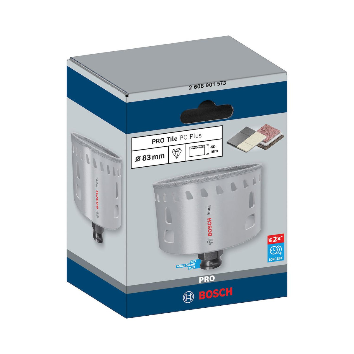 Copa Diamantada PRO Tile Power Change 83mm (3-1/4'') - Bosch - Herram.cl