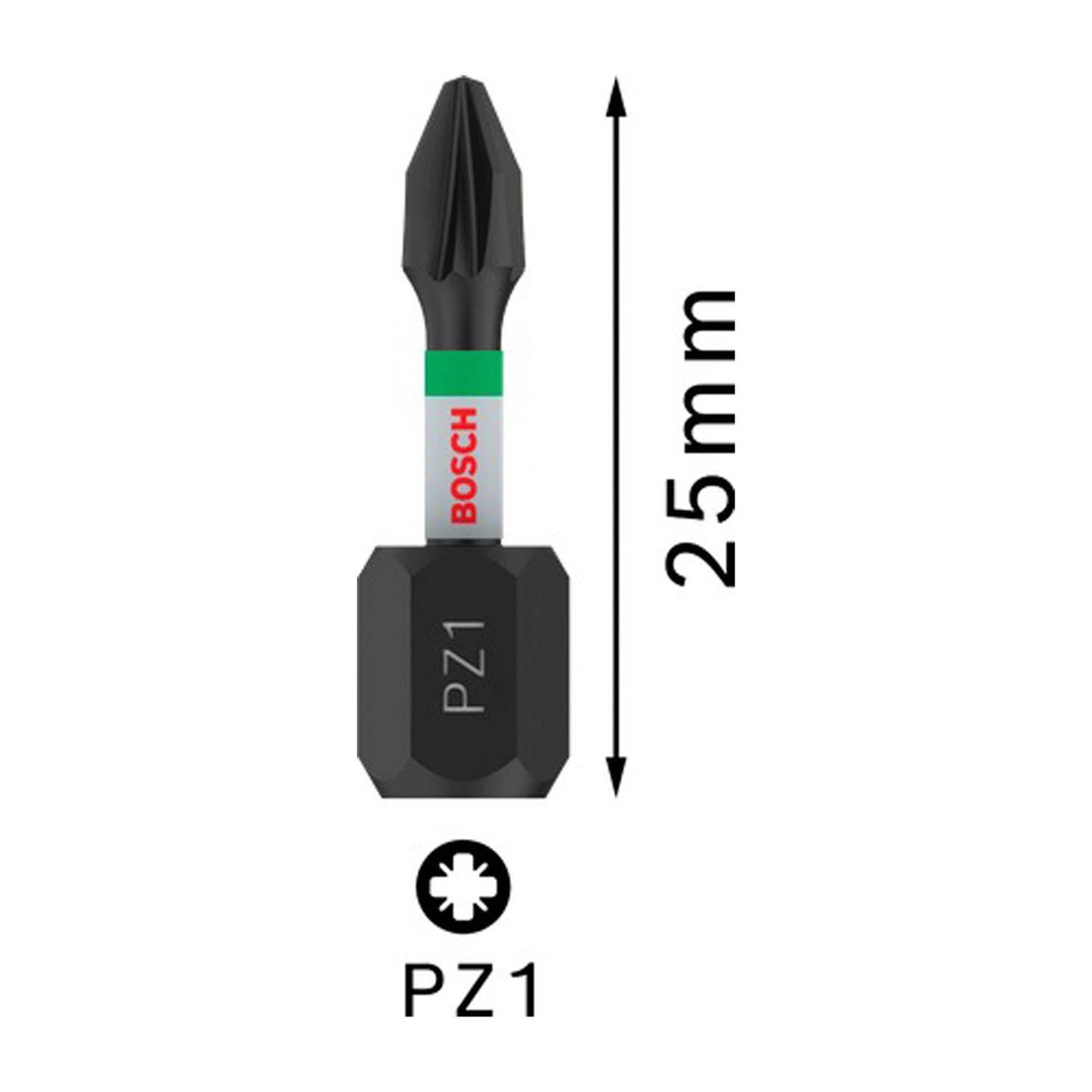 Puntas PRO Impact PZ1x25mm 2 Pzas - Bosch - Herram.cl