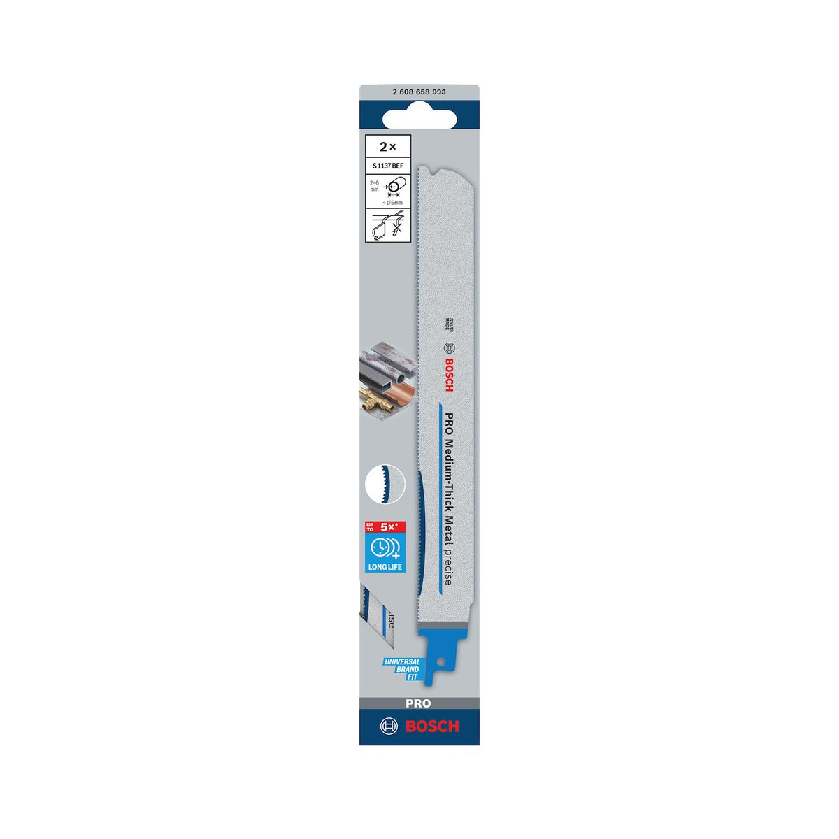 Hoja Sierra Sable Pro Medium-Thick Metal 225mm 2 Pzas Bosch - Herram.cl