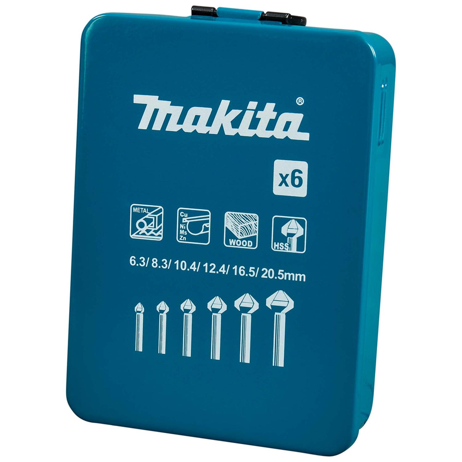 Juego De Avellanadores HSS 6.3 - 20.5mm / 6 Pzas. - Makita - Herram.cl