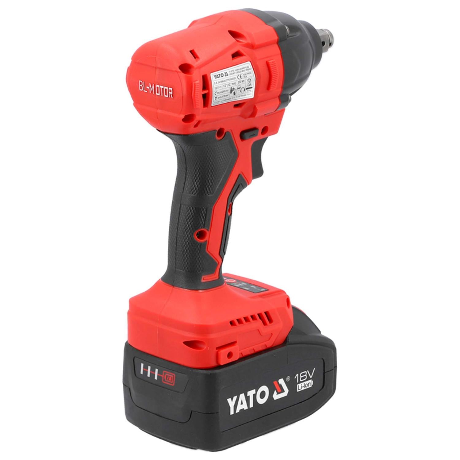 Llave De Impacto Inalámbrica 18V / 1/2'' / 350 Nm - Yato - Herram.cl