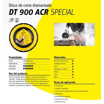 Disco Diamantado DT 900 ACR Special 14''x1'' - Klinsgpor - Herram.cl