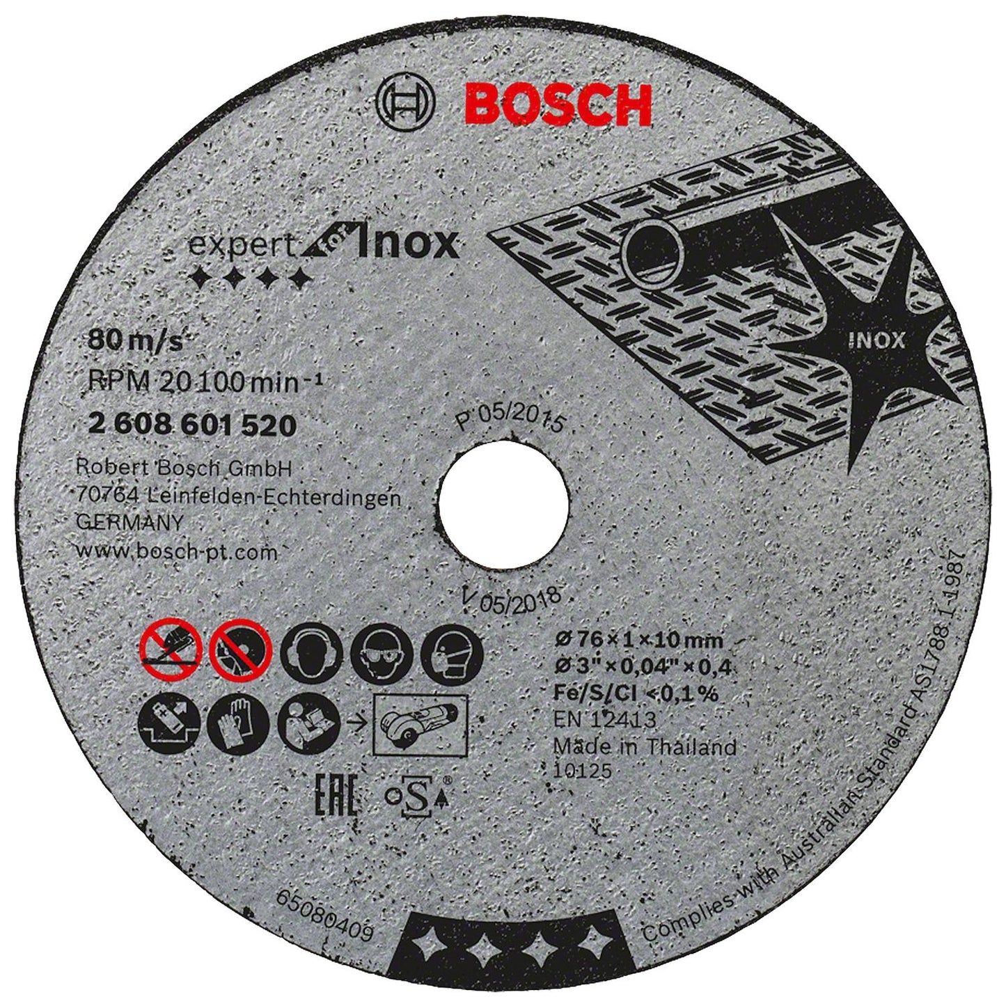 5 Discos De Corte Expert For Inox (3'') 76x1,0x10mm Bosch - Herram.cl