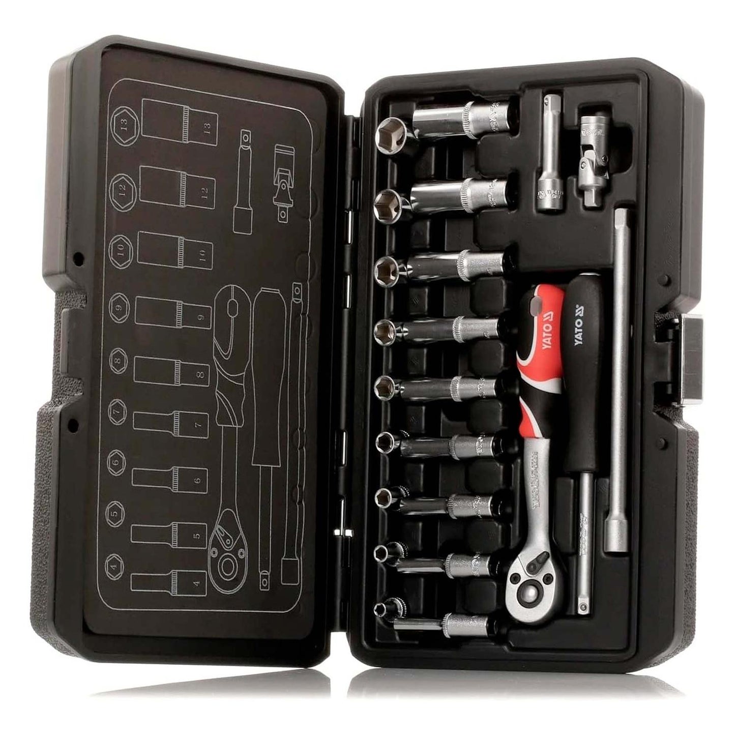Juego De Dados Cuadrante 1/4'' 23 Pzas - Yato - Herram.cl