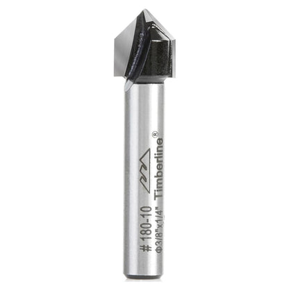 Fresa Ranura V 90° 3/8'' Vástago 1/4'' 180-10 - Timberline - Herram.cl