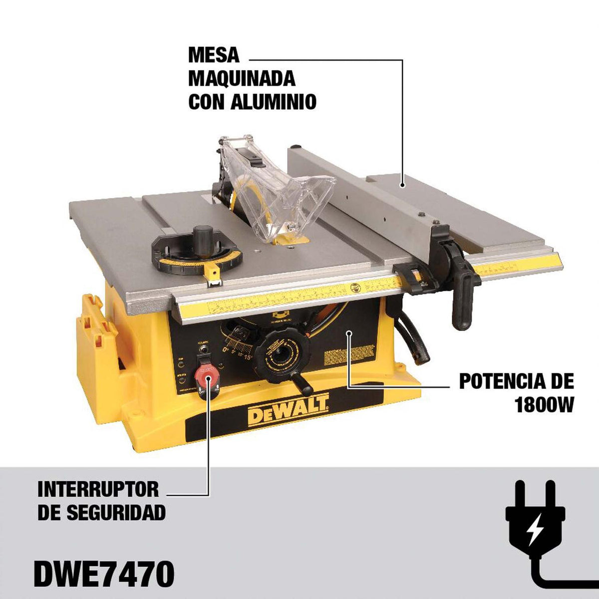 Sierra De Banco 10'' 1.800 W DWE7470 - B2C - DeWalt - Herram.cl